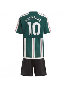 Manchester United Marcus Rashford #10 Dječji Gostujuci Dres kompleti 2023-24 Kratak Rukavima (+ kratke hlače)